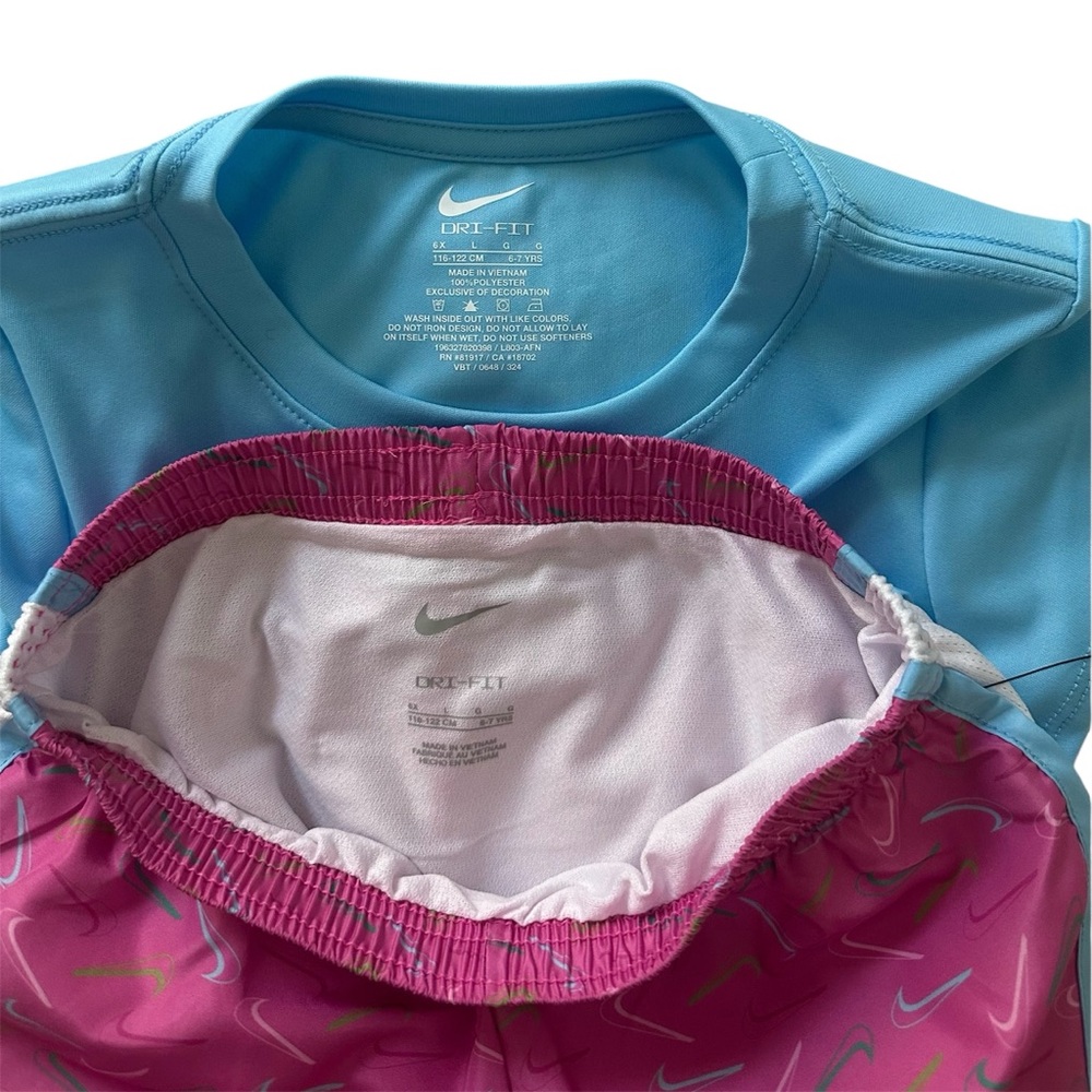 Nike Girls Dri-FIT 2 Piece Outfit – Size 6X– New With Tags Blue Pink - Picture 3 of 4